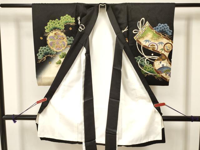 平和屋着物[]お宮参り　男の子　祝着　産着　初着　のしめ　龍　兜　打ち出の小槌　花松文　暈し染め　金彩　逸品　DAAY3187ma