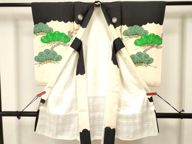 平和屋着物[]お宮参り　男の子　祝着　産着　初着　のしめ　鷹　鷲　松文　金彩　逸品　DAAY3190ma