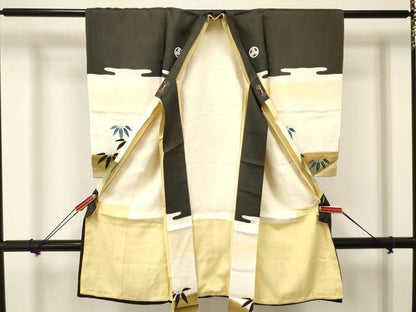 平和屋着物[]お宮参り　男の子　祝着　産着　初着　のしめ　刺繍　虎　寅　笹文　暈し染め　金銀彩　逸品　DAAY3196ma
