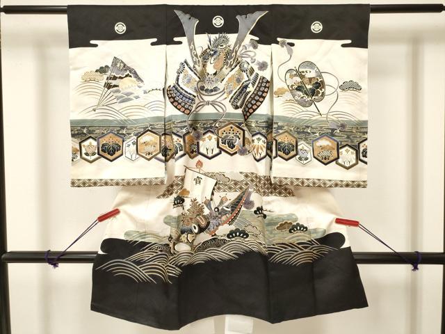 平和屋着物[]お宮参り　男の子　祝着　産着　初着　のしめ　龍　兜　宝船　金彩　逸品　DAAY3202ma