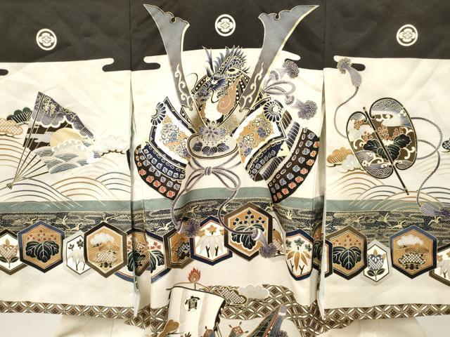 平和屋着物[]お宮参り　男の子　祝着　産着　初着　のしめ　龍　兜　宝船　金彩　逸品　DAAY3202ma