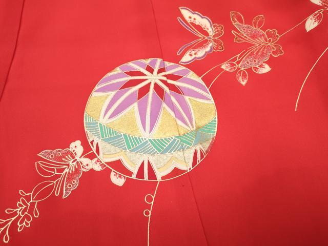 平和屋着物[]お宮参り　女の子　祝着　産着　初着　のしめ　鞠花蝶文　暈し染め　金銀彩　逸品　DAAY3213ma