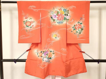 平和屋着物[]お宮参り　女の子　祝着　産着　初着　のしめ　花籠文　暈し染め　逸品　DAAY3214ma