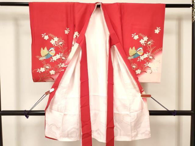 平和屋着物[]お宮参り　女の子　祝着　産着　初着　のしめ　鴛鴦花車文　暈し染め　金銀彩　逸品　DAAY3215ma