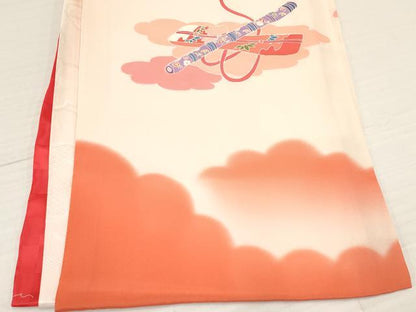 平和屋着物[]お宮参り　女の子　祝着　産着　初着　のしめ　鼓鶴花文　暈し染め　逸品　DAAY3216ma