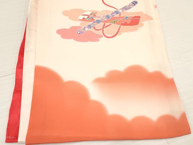 平和屋着物[]お宮参り　女の子　祝着　産着　初着　のしめ　鼓鶴花文　暈し染め　逸品　DAAY3216ma