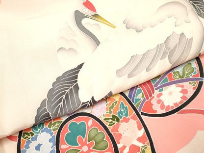 平和屋着物[]お宮参り　女の子　祝着　産着　初着　のしめ　鼓鶴花文　暈し染め　逸品　DAAY3216ma