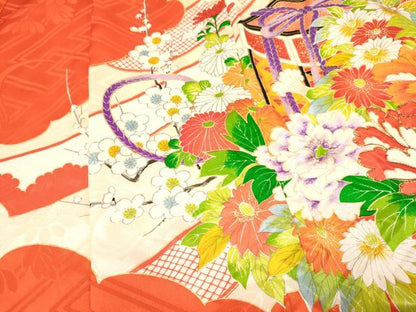 平和屋着物[]お宮参り　女の子　祝着　産着　初着　のしめ　駒刺繍　貝桶花鳥文　金彩　逸品　DAAY3223ma