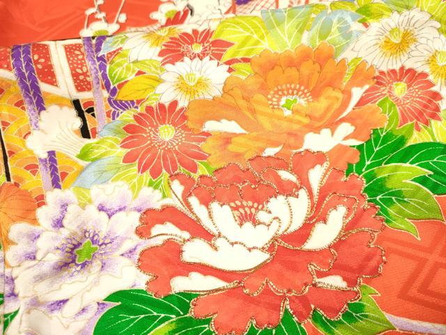 平和屋着物[]お宮参り　女の子　祝着　産着　初着　のしめ　駒刺繍　貝桶花鳥文　金彩　逸品　DAAY3223ma