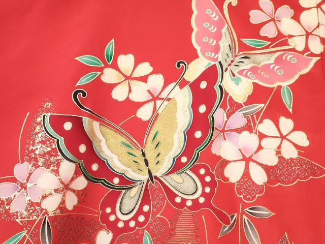 平和屋着物[]お宮参り　女の子　祝着　産着　初着　のしめ　花蝶文　暈し染め　金銀彩　逸品　DAAY3226ma