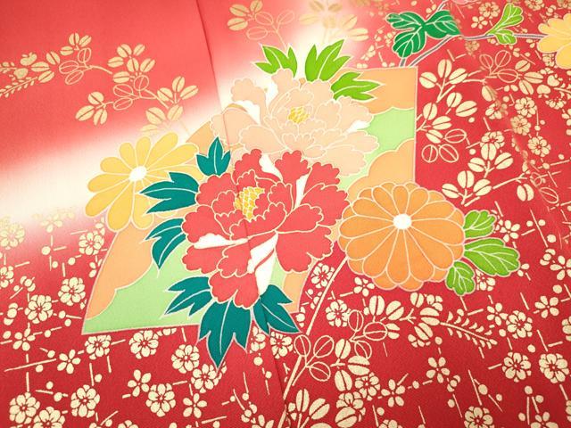 平和屋着物[]お宮参り　女の子　祝着　産着　初着　のしめ　地紙重ね鴛鴦花文　暈し染め　金彩　逸品　DAAY3227ma