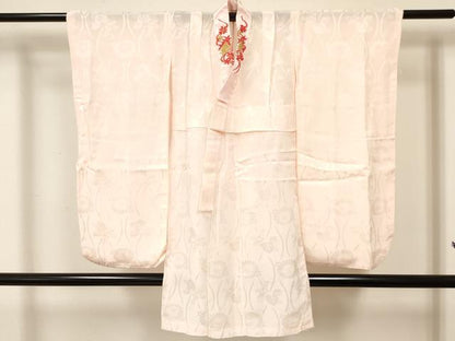 平和屋着物[]七五三　女の子　７歳　祝着　四つ身　長襦袢(無双仕立て)セット　駒刺繍　雲取り飛鶴文　暈し染め　金銀彩　逸品　DAAY3233ma