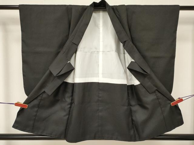 平和屋着物[]七五三　男の子　黒紋付・羽織・長襦袢(単衣)・行灯袴・小物セット　洗える着物　DAAY3240ma