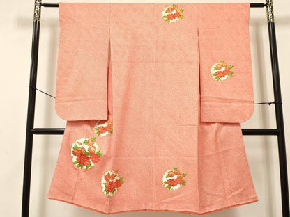 平和屋着物[]七五三　女の子　７歳　祝着　四つ身　駒刺繍　絞り　雪輪花文　逸品　DAAY3256ma
