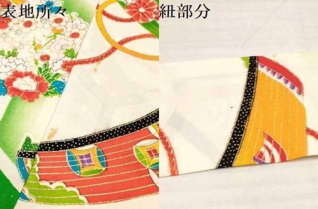平和屋着物[]七五三　女の子　３歳　祝着　三つ身　楽器花文　暈し染め　金彩　逸品　DAAY3257ma