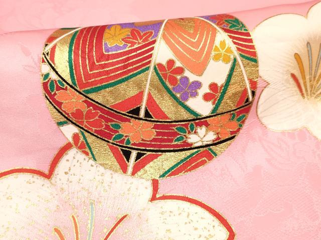 平和屋着物[]七五三　女の子　７歳　祝着　四つ身　鞠　花車文　金彩　逸品　DAAY3263ma