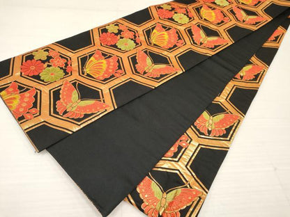 平和屋着物[]七五三　女の子　７歳　祝着　四つ身　袋帯セット　駒刺繍　枝梅花文　逸品　DAAY3267ma
