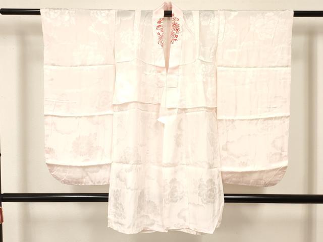 平和屋着物[]七五三　女の子　７歳　祝着　四つ身　襦袢(無双仕立て)・袋帯セット　駒刺繍　花鳥文　暈し染め　金彩　逸品　DAAY3271ma