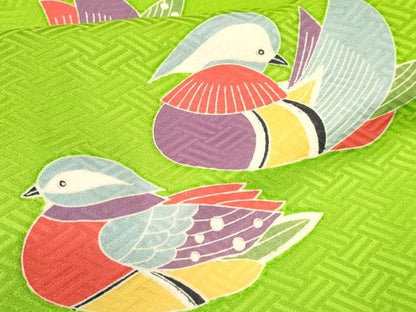 平和屋着物[]七五三　女の子　７歳　祝着　四つ身　長襦袢(無双仕立て・半衿刺繍)セット　鴛鴦　逸品　DAAY3273ma