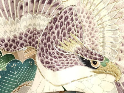 平和屋着物[]七五三　男の子　祝着　襦袢付き　駒刺繍　鷹　鷲　鼓松文　金彩　逸品　DAAY3280ma