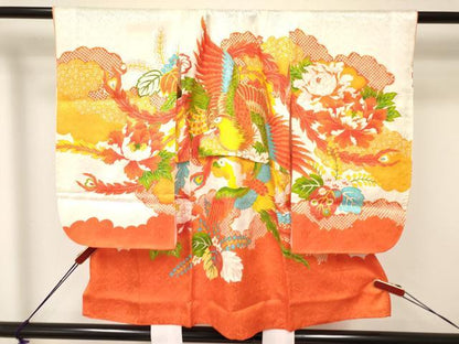 平和屋着物[]七五三　女の子　３歳　祝着　三つ身　刺繍　鳳凰花文　金彩　DAAY3282ma