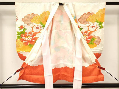 平和屋着物[]七五三　女の子　３歳　祝着　三つ身　刺繍　鳳凰花文　金彩　DAAY3282ma