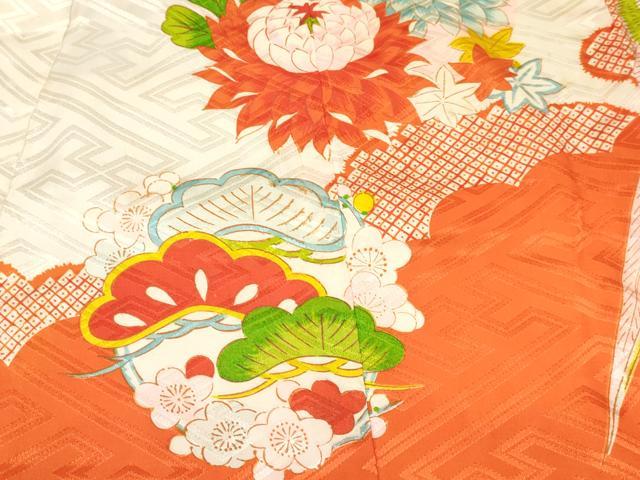 平和屋着物[]七五三　女の子　３歳　祝着　三つ身　刺繍　花鳥文　金銀糸　DAAY3285ma