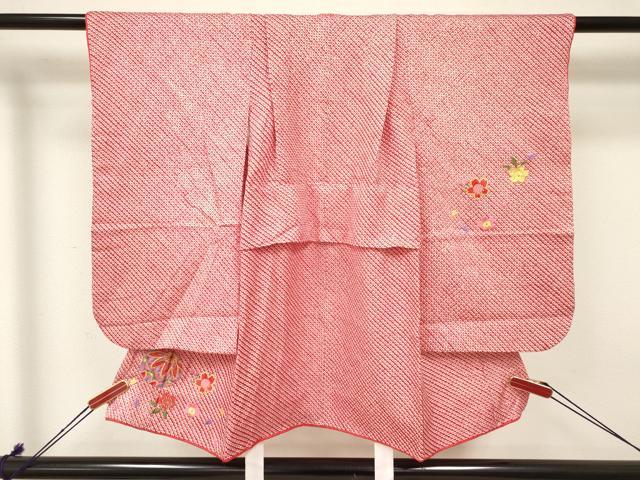 平和屋着物[]七五三　女の子　３歳　祝着　三つ身　刺繍　絞り　鞠花文　金糸　逸品　DAAY3289ma