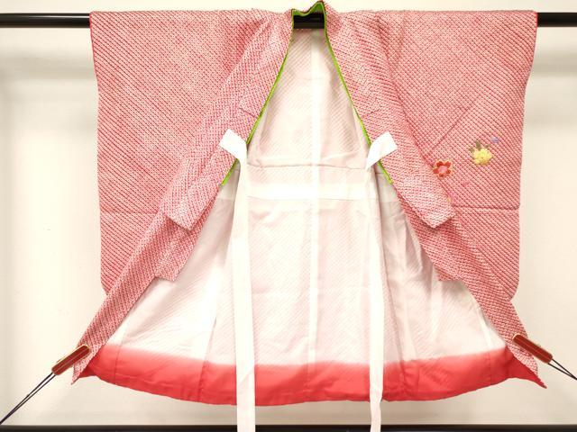 平和屋着物[]七五三　女の子　３歳　祝着　三つ身　刺繍　絞り　鞠花文　金糸　逸品　DAAY3289ma