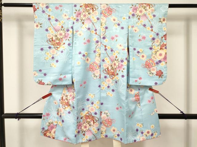 平和屋着物[]七五三　女の子　３歳　祝着　三つ身　鞠花文　金彩　DAAY3291ma
