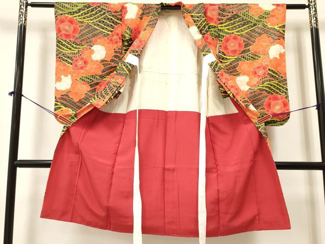平和屋着物[]七五三　女の子　７歳　祝着　四つ身　流水梅文　金彩　逸品　DAAY3302ma