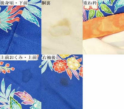 平和屋着物[]七五三　女の子　７歳　祝着　四つ身　型染　洋花文　鳳凰　逸品　DAAY3318ma