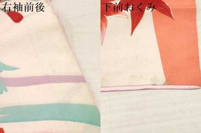 平和屋着物[]七五三　女の子　７歳　祝着　四つ身　花鳥文　金彩　逸品　DAAY3322ma