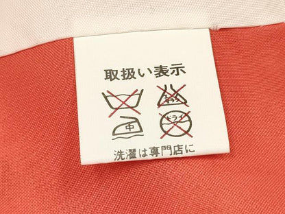 平和屋着物[]七五三　女の子　７歳　祝着　四つ身　源氏車　飛鶴御所車花文　逸品　DAAY3325ma