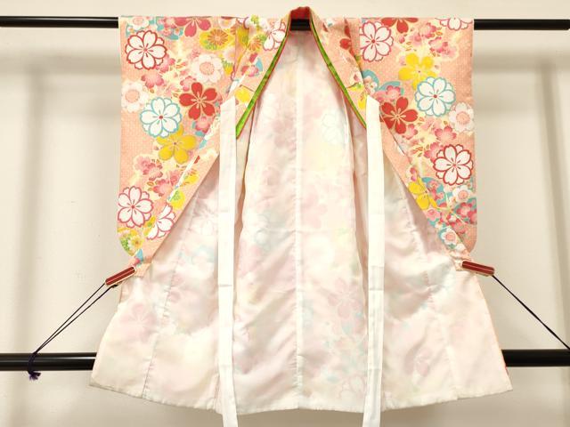 平和屋着物[]七五三　女の子　３歳　祝着　三つ身　舞桜花文　金彩　DAAY3332ma