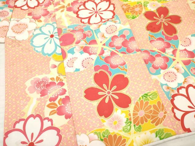 平和屋着物[]七五三　女の子　３歳　祝着　三つ身　舞桜花文　金彩　DAAY3332ma