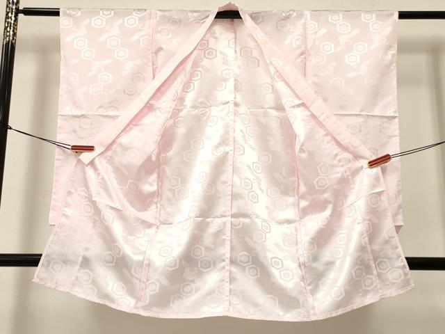 平和屋着物[]子供　女の子　長襦袢　単衣　飛鶴亀甲菊地紋　洗える着物　未使用　DAAY3338ma