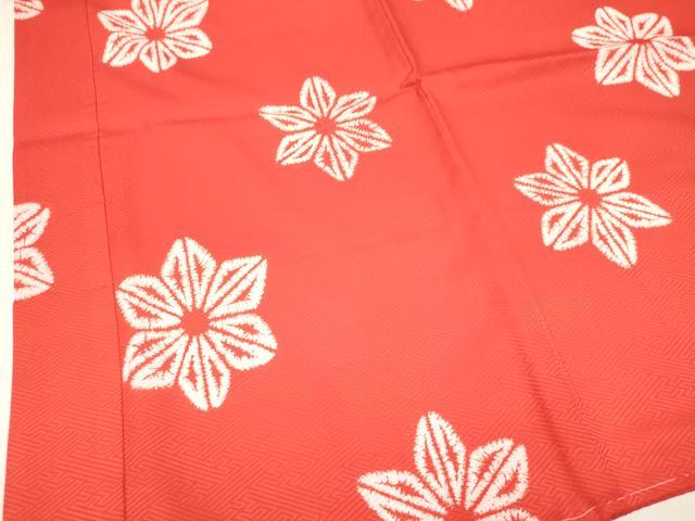 平和屋着物[]子供　女の子　長襦袢　袷　麻の葉文様　半衿刺繍　洗える着物　未使用　DAAY3339ma