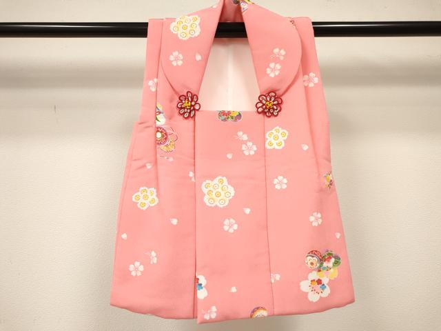 平和屋着物[]七五三　女の子　３歳　祝着　三つ身　被布セット　鞠　舞桜花蝶文　DAAY3341ma