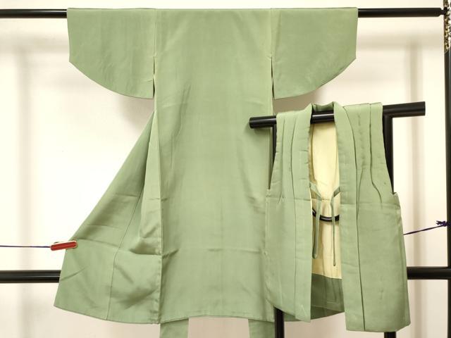 平和屋着物[]子供　男の子　被布セット　山葵色　逸品　DAAY3344ma