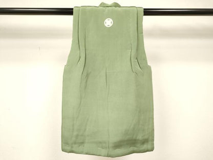 平和屋着物[]子供　男の子　被布セット　山葵色　逸品　DAAY3344ma