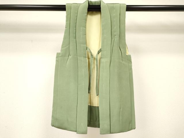平和屋着物[]子供　男の子　被布セット　山葵色　逸品　DAAY3344ma