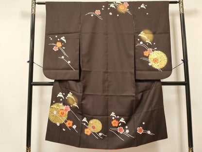平和屋着物[]七五三　女の子　７歳　祝着　四つ身　袋帯セット　跳び兎　舞桜　暈し染め　金彩　DAAY3348ma