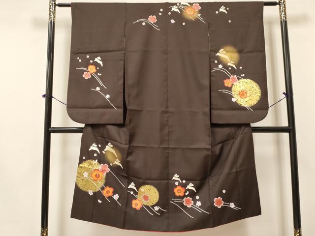 平和屋着物[]七五三　女の子　７歳　祝着　四つ身　袋帯セット　跳び兎　舞桜　暈し染め　金彩　DAAY3348ma