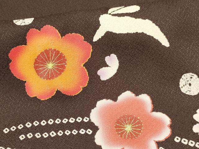 平和屋着物[]七五三　女の子　７歳　祝着　四つ身　袋帯セット　跳び兎　舞桜　暈し染め　金彩　DAAY3348ma