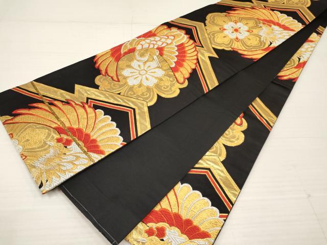 平和屋着物[]七五三　女の子　７歳　祝着　四つ身　袋帯セット　乱菊　草花文　金彩　逸品　DAAY3352ma