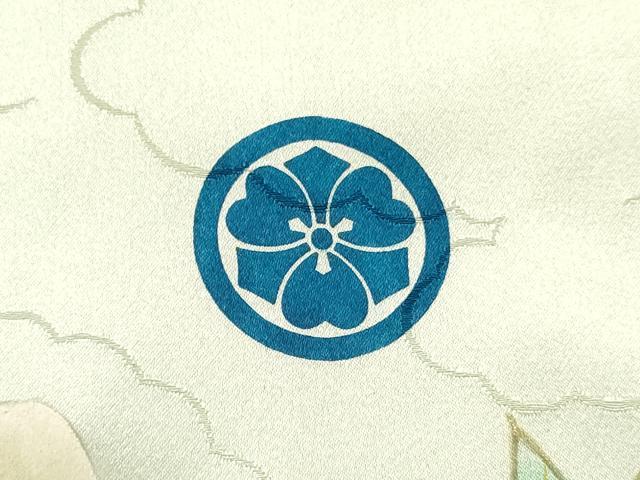 平和屋着物[]お宮参り　男の子　祝着　産着　初着　のしめ　手描き　歌舞伎　牡丹花文　暈し染め　金彩　逸品　DAAY3356ma