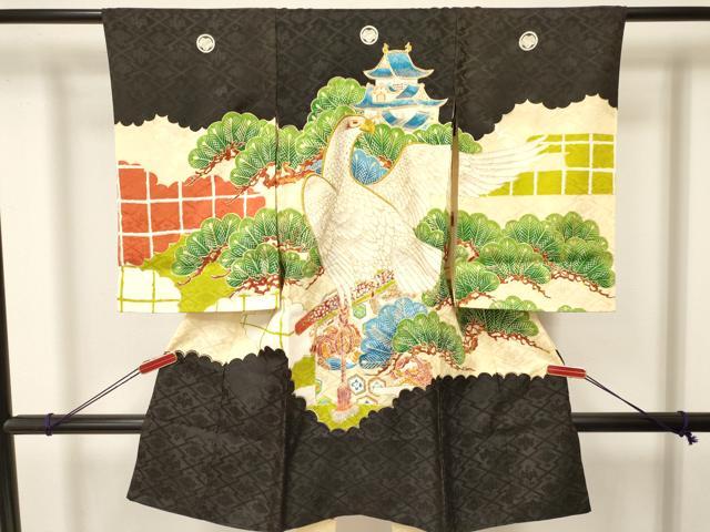 平和屋着物[]お宮参り　男の子　祝着　産着　初着　のしめ　刺繍　龍　風景飛鳥文　金彩　逸品　DAAY3368ma
