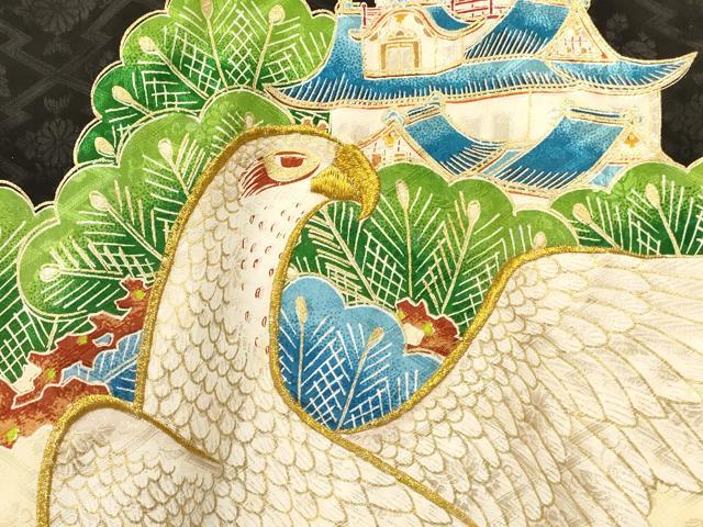 平和屋着物[]お宮参り　男の子　祝着　産着　初着　のしめ　刺繍　龍　風景飛鳥文　金彩　逸品　DAAY3368ma
