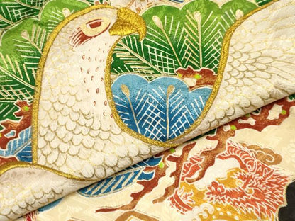 平和屋着物[]お宮参り　男の子　祝着　産着　初着　のしめ　刺繍　龍　風景飛鳥文　金彩　逸品　DAAY3368ma